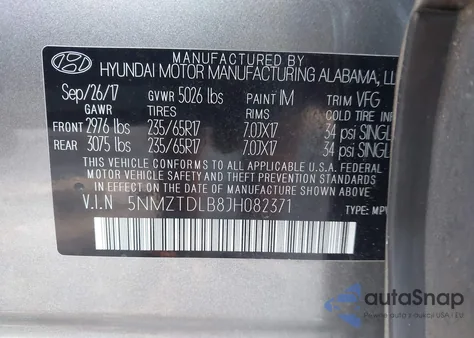 2018 Hyundai Santa Fe Sport 2.4L z USA, uszkodzony, nr VIN 5NMZTDLB8JH082371